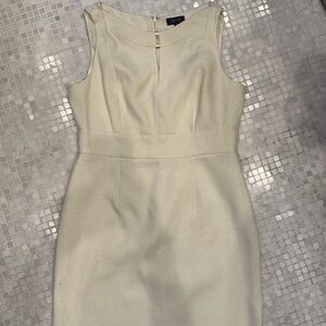 Tahari Cream Sleeveless Midi Sheath Dress